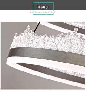 أكريليك ظل ذهبي وردي ضوء متدلي لغرفة المعيشة إضاءة سقف نوردية فنادق ثريات حلقية ومصابيح دلاية - Product Image 4