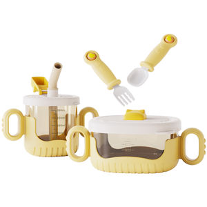 Ensemble Repas Bébé Sans BPA OEM ODM de Qualité Alimentaire en PP, Bol, Tasse, <span class=keywords><strong>Fourchette</strong></span>, Cuillère, Coffret Cadeau pour Enfants, Vente en Gros Disponible - Product Image 3