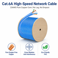 Cable de Red UTP Cat6a de Baja Latencia, 305m (1000 pies), 23AWG, Cobre Puro, Estructura Cruzada, Alta Velocidad para Cámara IP