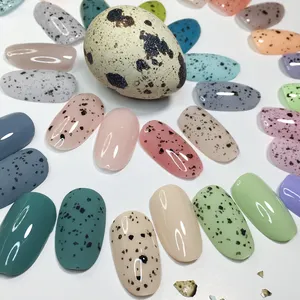 Custom Trendy 15ml Vegan egg shell Enamel Nail Polish Color Eggshell Foil Rubber Exotic Base Coat Gel Nails