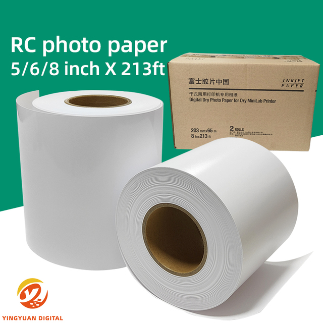 Genuine Fuji printer photo paper roll Glossy Luster 5/6/8 Inch 213ft Dry Minilab Printer for Epson D700