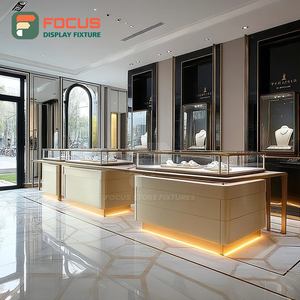 Modern Commercial Retail Jewelry Store Fixtures Metal Frame Boutique Space Showcase Cabinet - Product Image 5