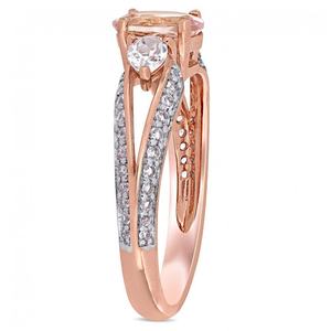 14K Rose <b>Gold</b> Oval Cut <b>Vintage</b> Pink Morganite Top Selling High Quality White Topaz Diamond Wedding <b>Ring</b> Engagement <b>Rings</b> - Product Image 3