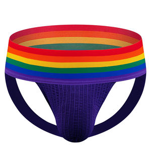 7,5 cm Bund Regenbogen Sexy Bear Herrenunterwäsche Einfarbig Großhandelspreise Homme Niedrige Taille Baumwolle Sexy Gay Herren Jockstrap - Product Image 2