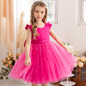 Abito <span class=keywords><strong>da</strong></span> Principessa per Bambine, Gonna Vaporosa, Vestito Formale Floreale per Esibizioni di Pianoforte e Costume <span class=keywords><strong>da</strong></span> Presentatrice - Regalo in Poliestere - Product Image 6