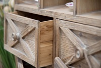 ART NEST Meuble de rangement rustique antique en bois massif pour salon, salle à manger, bar à domicile, hôtel, appartement