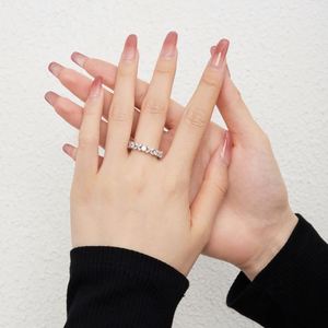 Dylam New Arrival in Stock S925 <b>Silver</b> Rhodium Plated Flower Shape Diamond 5A Zirconia Full <b>Eternity</b> Marquise Wedding <b>Rings</b> - Product Image 6