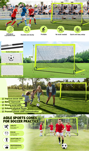 Buts de football à montage rapide 8'x6' avec cadre <span class=keywords><strong>en</strong></span> acier résistant aux intempéries, ensemble de poteaux de football avec filet, équipement de terrain fabriqué <span class=keywords><strong>en</strong></span> usine - Product Image 4