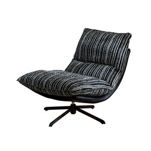 Fauteuil pivotant inclinable moderne, chaise simple, mobilier de salon minimaliste nordique, structure de cadre écologique - Product Image 4