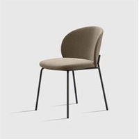 GEDO Chaise de salle à manger de luxe marron clair nordique sur pieds en métal