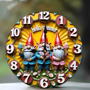 <b>Round</b> Wooden Wall Clock 25x25cm Slim <b>Frame</b> Silent Movement Home Office Simple Decoration - Product Image 2