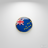 GREPAS GIFTS Épinglette drapeau de Tuvalu ronde de 1 pouce, épinglette patriotique mondiale pour chapeau