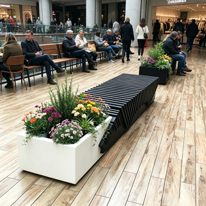 Banc paysager unique résistant aux intempéries en FRP pour les allées des jardins botaniques - Product Image 3