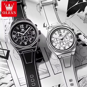 OLEVS 5622 Japón cuarzo impermeable luminoso <span class=keywords><strong>Manga</strong></span> estilo nuevo reloj de hombre Original moda correa de silicona suave Reloj relojes masculinos - Product Image 4