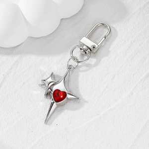 Nuevo Llavero de Estrella Cruzada 2025, Llavero de Aleación con Corazón Rojo, Colgante Creativo para Bolsos - Product Image 5