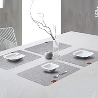 12 pièces/ensemble napperons et sous-verres en feutre rectangulaire lavables et résistants à la chaleur pour table à manger