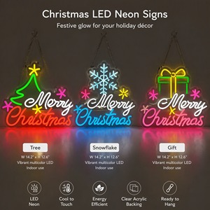 ป้ายไฟนีออน LED สุขสันต์วันคริสต์มาส พร้อมแผ่นอะคริลิกใสสำหรับตกแต่งบ้านและงานปาร์ตี้ในช่วงเทศกาล - Product Image 4