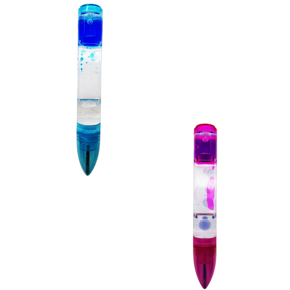 Wholesale Acrylic PMMA Aqua Aquarium Drop Drip Waterfall Lava Bubble Liquid Timer Hourglass Ballpoint Pen With Water And Oil