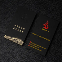 Carte de Visite Design Personnalisé Luxe Noir Gaufré Impression Dorure à Chaud sur Papier Avec Votre Propre Logo