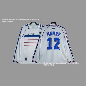 เสื้อฟุตบอลแขนยาวสไตล์เรโทร ยูนิเซ็กซ์ ผลิตจากโพลีเอสเตอร์ผสมใยสังเคราะห์ สำหรับฝรั่งเศส โปรตุเกส เชลซี อังกฤษ - Product Image 6