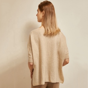 Suéter de Cachemira 100% de Mongolia Interior para Mujer, Talla Grande, Tejido, con Manga Corta - Product Image 4