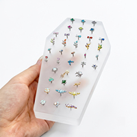 Présentoir de bijoux JIAXIN en acrylique dépoli à filetage interne pour piercing corporel, boucles d'oreilles et clous de nombril – Vente en gros