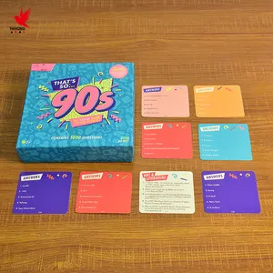 Amostra grátis de jogo de tabuleiro personalizado para crianças e adultos, impressão de cartões de jogo para família e festa por atacado