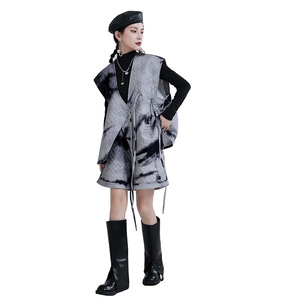 <span class=keywords><strong>Gilet</strong></span> matelassé en coton rembourré pour <span class=keywords><strong>femme</strong></span>, vêtement d'hiver à la mode, <span class=keywords><strong>mi</strong></span>-<span class=keywords><strong>long</strong></span>, ample, à lacets, 2597 - Product Image 6