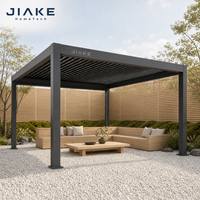 Pergola en aluminium Jiake 6063-T5 avec toit à lames motorisées pour projets OEM de paysagisme, de cour, de jardin, de patio et de pavillon extérieur