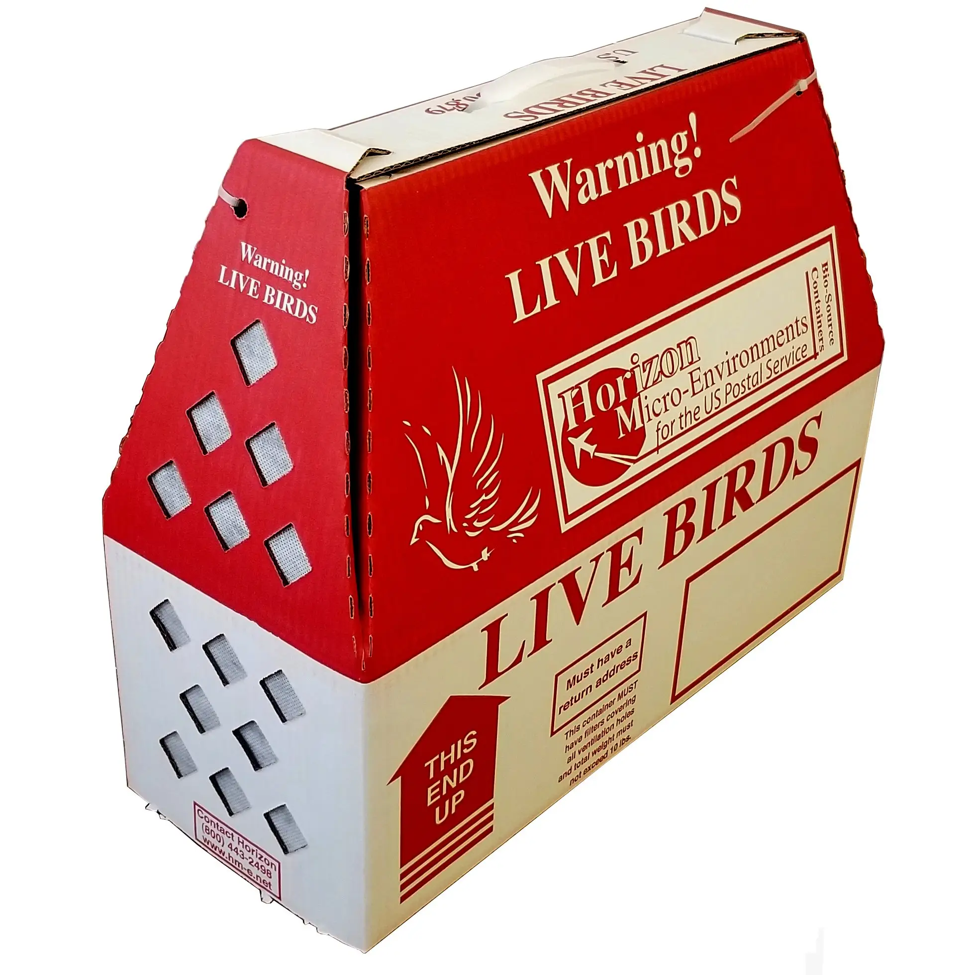 Custom live poultry transport carton with ventilation holes