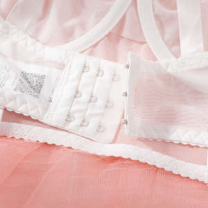 B30940 أبيض مثير المثيرة انظر من خلال الملابس الداخلية النساء الملابس الداخلية تنورة قصيرة زهرة حمالة الصدر مشد مثير الملابس الداخلية - Product Image 6