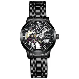 Nueva llegada logotipo personalizado 316L acero inoxidable MOVIMIENTO Visible esqueleto relojes para hombre <span class=keywords><strong>marca</strong></span> superior reloj automático - Product Image 1