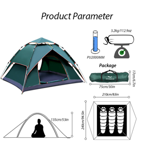 KingGear เต็นท์กันน้ำสำหรับ3-4คน,เต็นท์ชายหาดกันแดดสำหรับกิจกรรมกลางแจ้งเต็นท์กันน้ำ - Product Image 6
