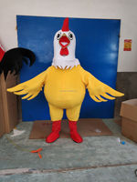 Efun quantité minimale de commande 1 PCS Poulet Ludique Grand Coq Dessin Animé Poupée Costume Marche Cos Prop Couvre-Chef Poupée Costume Turquie Dieu de la Richesse