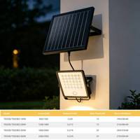 OUTLUX TE025 Proyector de Luz de Seguridad Solar 200W con Control Remoto, Recargable, para Exteriores, Estadio, LED, IP65, 90° de Haz, ABS