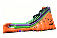 Vente du nouveau toboggan gonflable commercial à double piste sur le thème de la citrouille d'Halloween. Taille personnalisable disponible.
