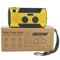 Radio de Emergencia Solar con Lámpara de Lectura, 4 Modos de Energía y Puerto Tipo-C de 5000mAh, Plástico ABS para Kit de Supervivencia y Camping