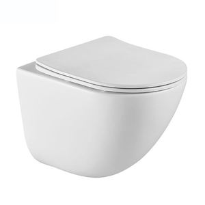 Piège de type P <span class=keywords><strong>suspendu</strong></span> toilette articles sanitaires salle de bain <span class=keywords><strong>Wc</strong></span> céramique ronde murale cuvette de toilette murale toilette suspendue - Product Image 1