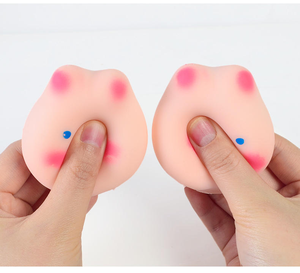 ของเล่นบีบแก้เครียดรูปหมูและกระต่ายลายดอกซากุระสีชมพูน่ารัก นุ่มนิ่ม ขายดี - Product Image 5