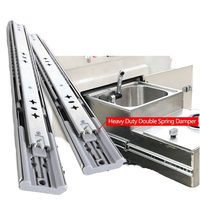 Glissières de tiroir à fermeture douce robustes, extension complète, montage latéral, 12-24 pouces, guides de rail à billes pour cuisine et usage extérieur