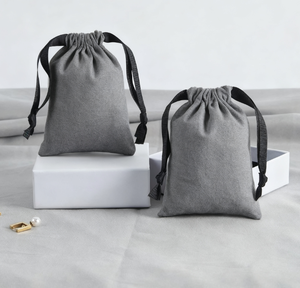 Sac à cordon en coton réutilisable petite pochette personnalisée sacs en toile naturelle pour emballage de cadeaux de fête logo en vrac en gros - Product Image 3