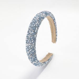 طوق رأس إسفنجي مزين بالترتر وملئ باللؤلؤ والماس إكسسوارات شعر فاخرة صغيرة فائقة الجودة كورية مضيئة للغاية - Product Image 6