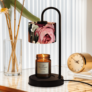 Electric Candle Warmer Lamp With Rose Linen Shade Adjustable Brightness For Scented <b>Wax</b> Candles Home Decor - Product Image 3