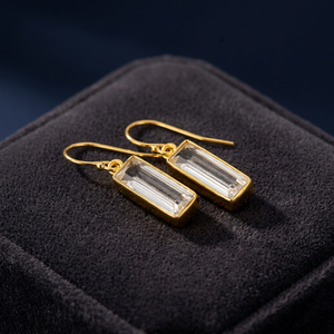 ต่างหูเงินแท้ทำมือประดับคริสตัลควอตซ์สไตล์โบโฮชุบโรเดียม - Product Image 3