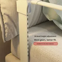 Cama para niños, cerca de seguridad suave para bebés, barandilla anticaída, barandilla para cama para bebés con un lado elevado