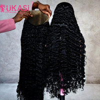 Peluca frontal sin pegamento de cabello humano virgen vietnamita rizado birmano de 40 pulgadas con encaje HD 13x6, onda corporal y cutícula alineada