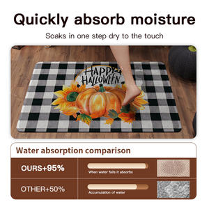 เสื่อปูพื้นตกแต่งฮาโลวีนลายสก๊อตสี่เหลี่ยมผืนผ้ากันลื่นสำหรับห้องน้ำทางเข้าบ้าน - Product Image 2