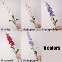 Fleur artificielle réaliste au toucher, hydratante, violette, branche unique, Delphinium, Jacinthe, pour décoration de mariage