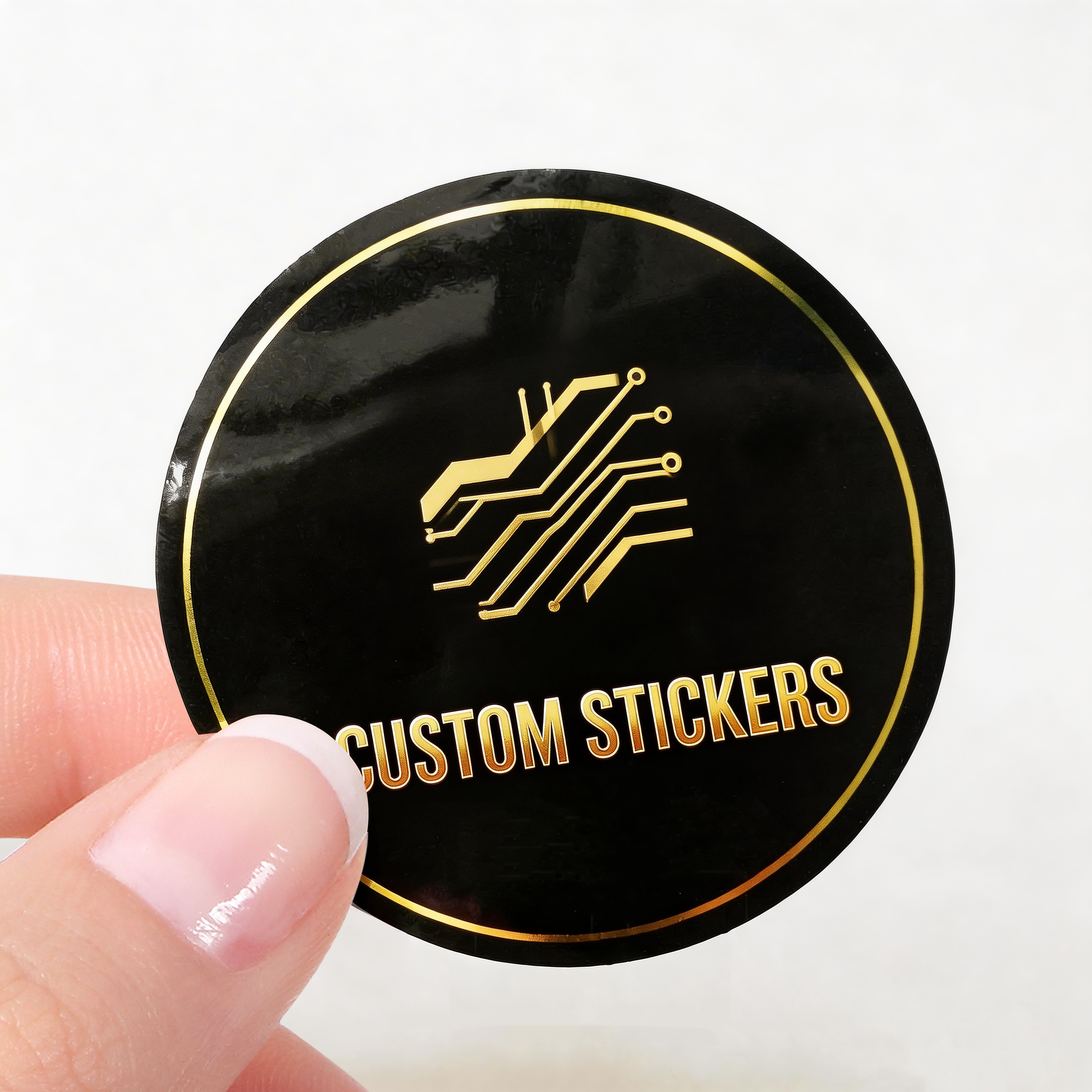 Custom Printing Metallic Bottle Security Labels Roll Round Waterproof Vinyl for Pizza Candy Food Packaging Labels