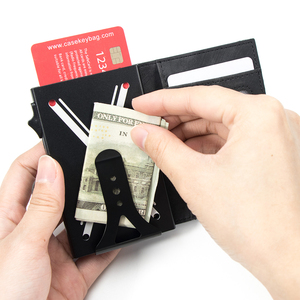 Hot Sale Slim Minimalist Smart <b>Wallet</b> for Mechanism RFID Blocking Push Button Business Card Holder Credit Card 4-6 Cards Money - Product Image 3